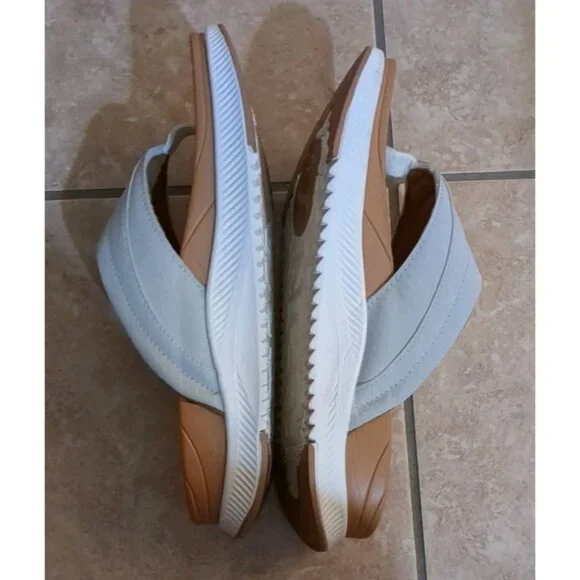 Womens Oncai Comfort Slide sandal, flip flop Sz 11 White Tan orthopedic recovery - Picture 5 of 10